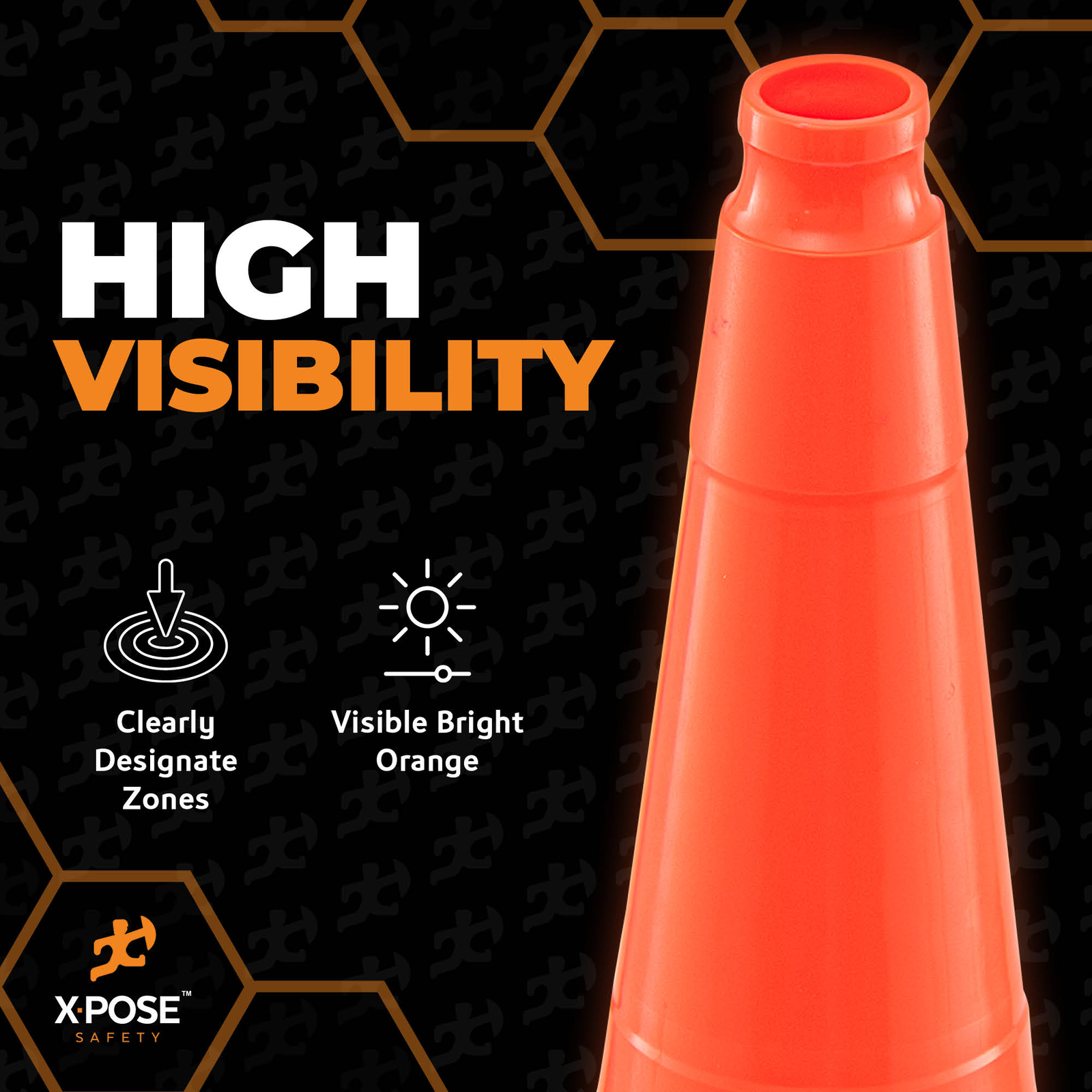 252 Orange Traffic Cones 36 Inch – Multipurpose PVC Plastic Safety Cone