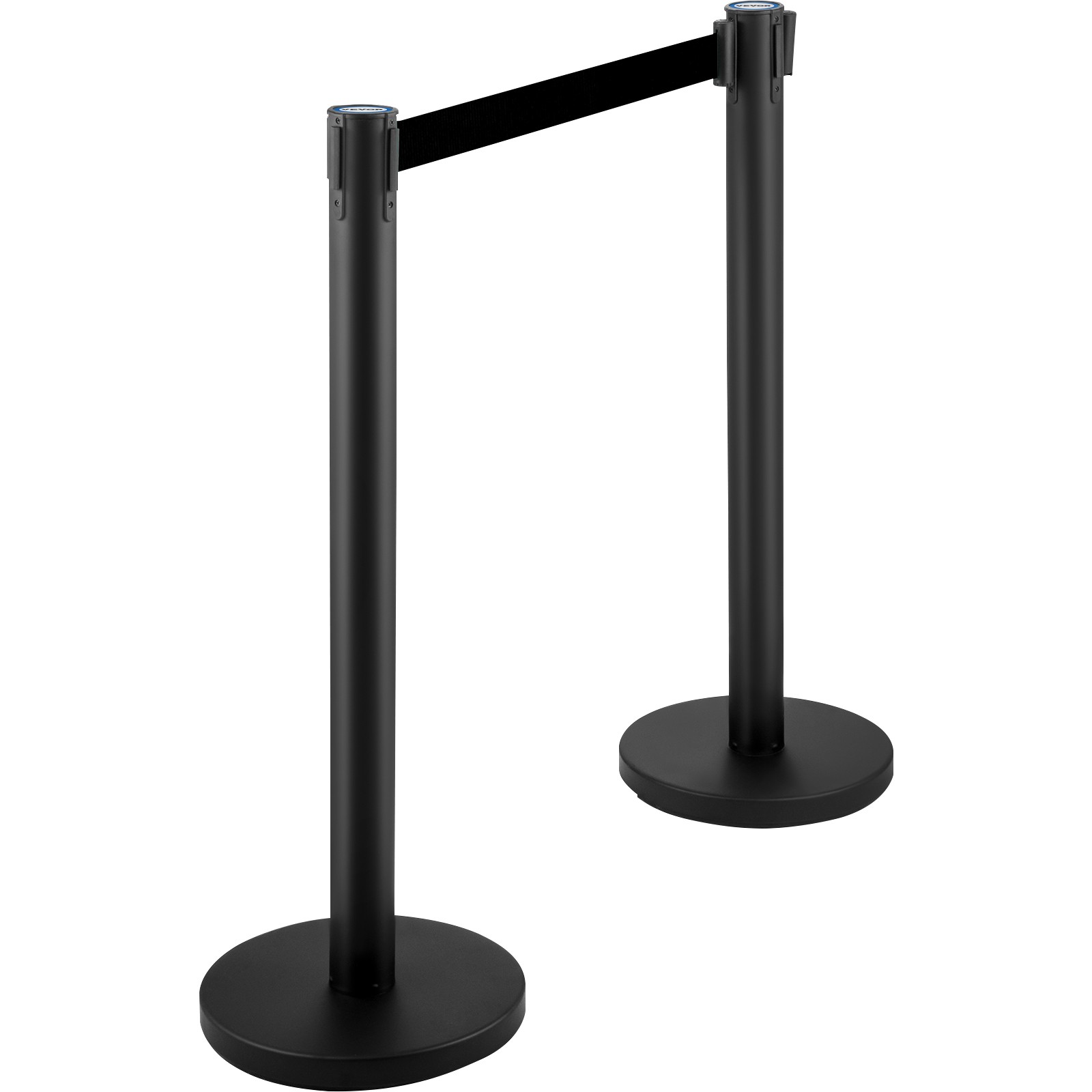 VEVOR Crowd Control Stanchion Stanchion Set 4 Pieces with 6.6 ft/2 m Black Belt