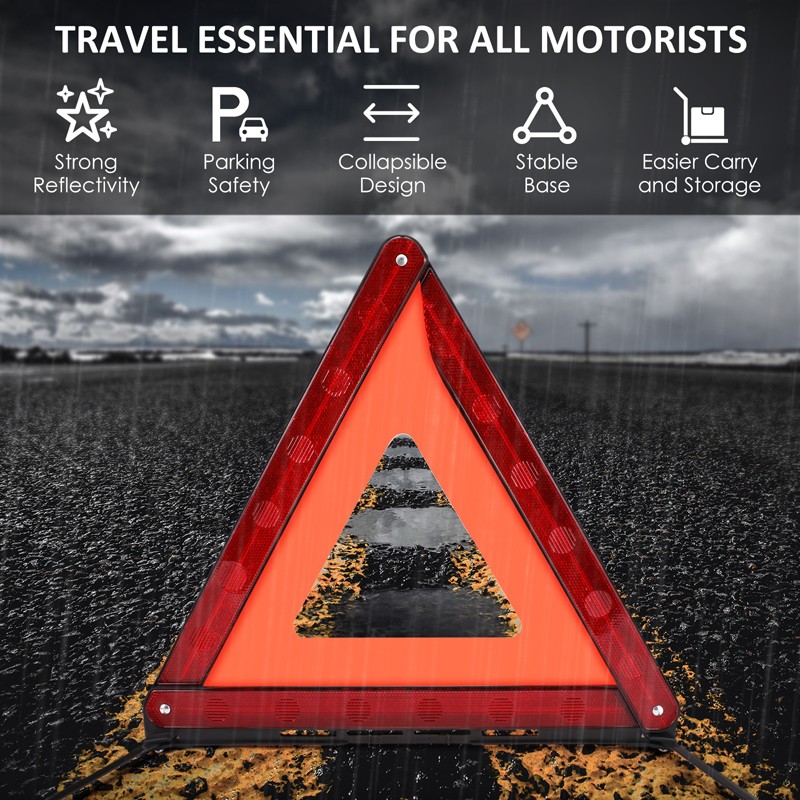 3/6/9 Pack Emergency Warning Triangles Reflector Safety Triangles DOT Approved