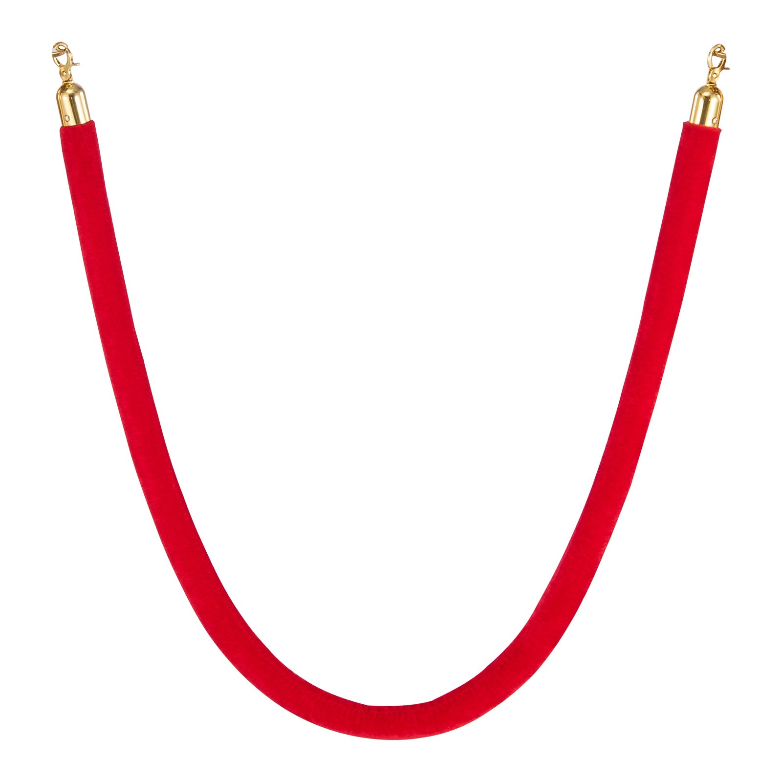 VEVOR 2 Pcs Red Velvet Stanchion Ropes 5 ft Stanchion Post Ropes with Gold Hooks