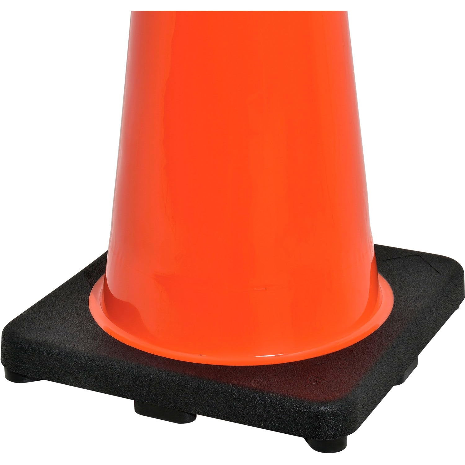 36″ Reflective Traffic Cone, Black Base, 10 Lbs