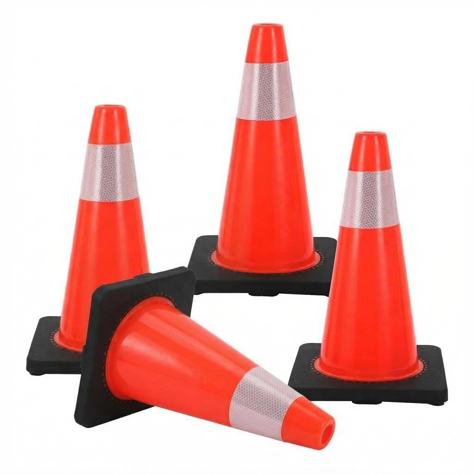 4/6Pack-18/28inch Orange PVC High-Performance Traffic Cone, Traffic Safety Cone