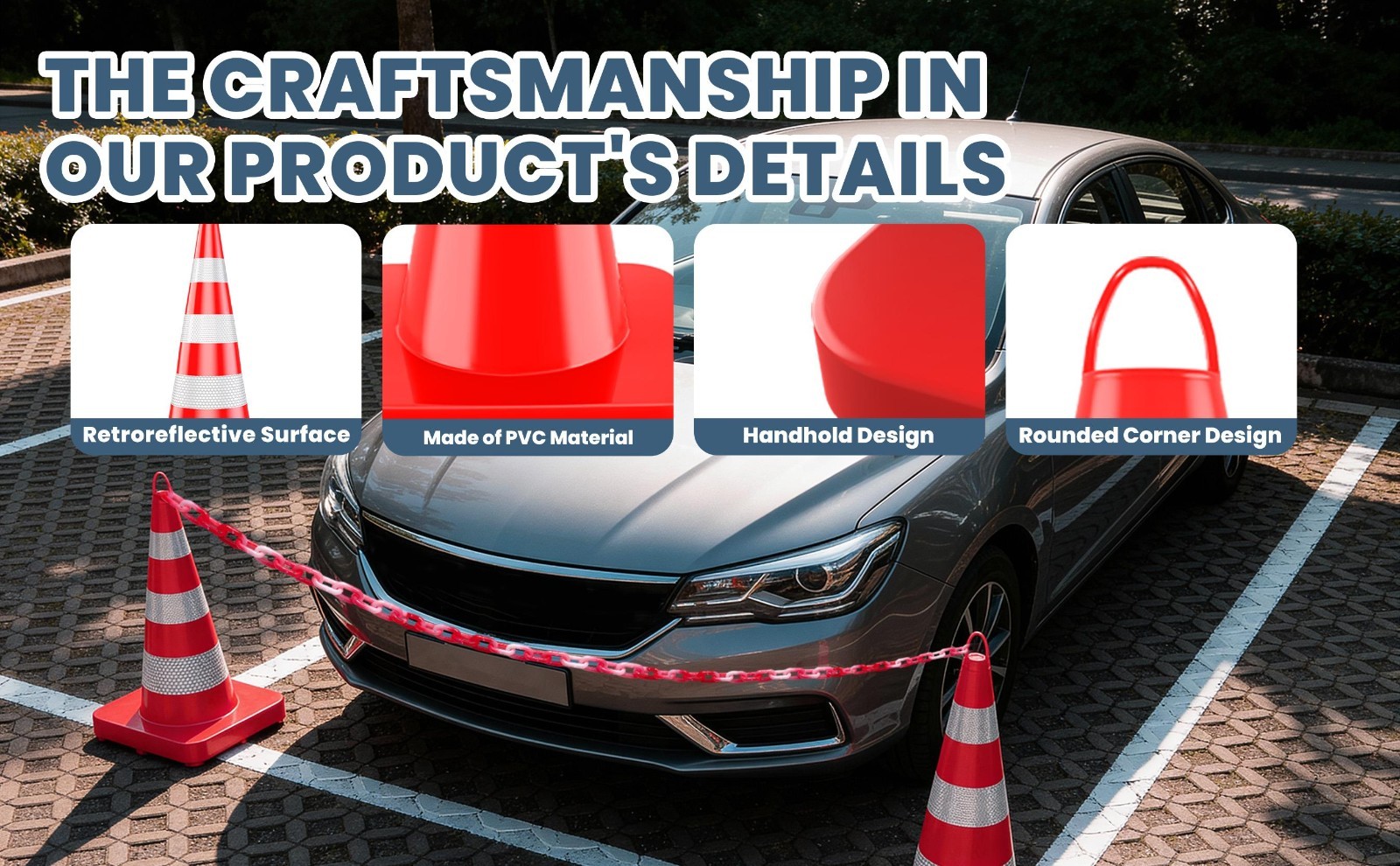 12 PACK 36″ Heavy Duty Traffic Cone Reflective Collars Safety Cones Road Cones