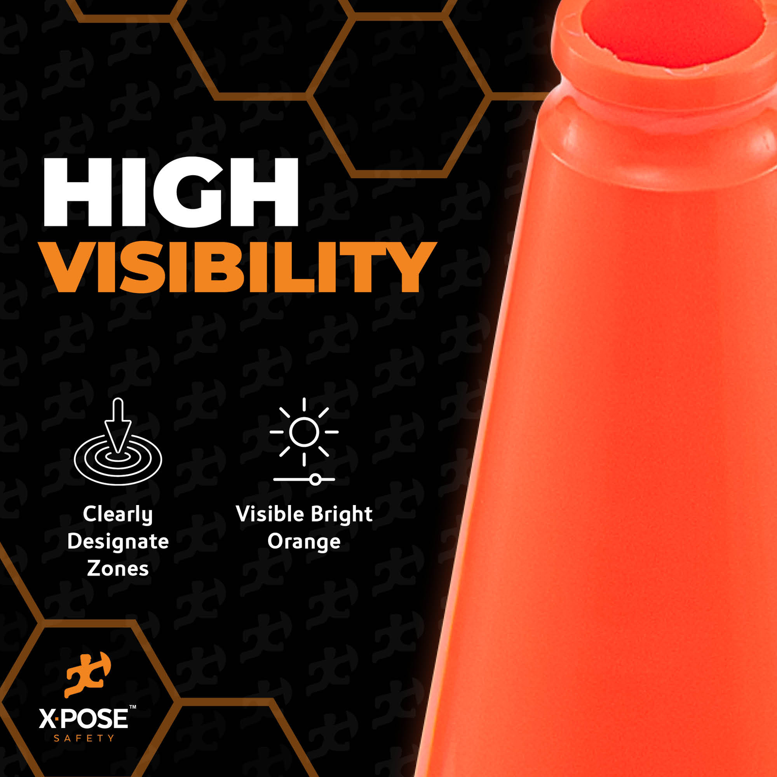 1 of Orange Traffic Cones 18 Inch , Multipurpose PVC Plastic Safety Cone