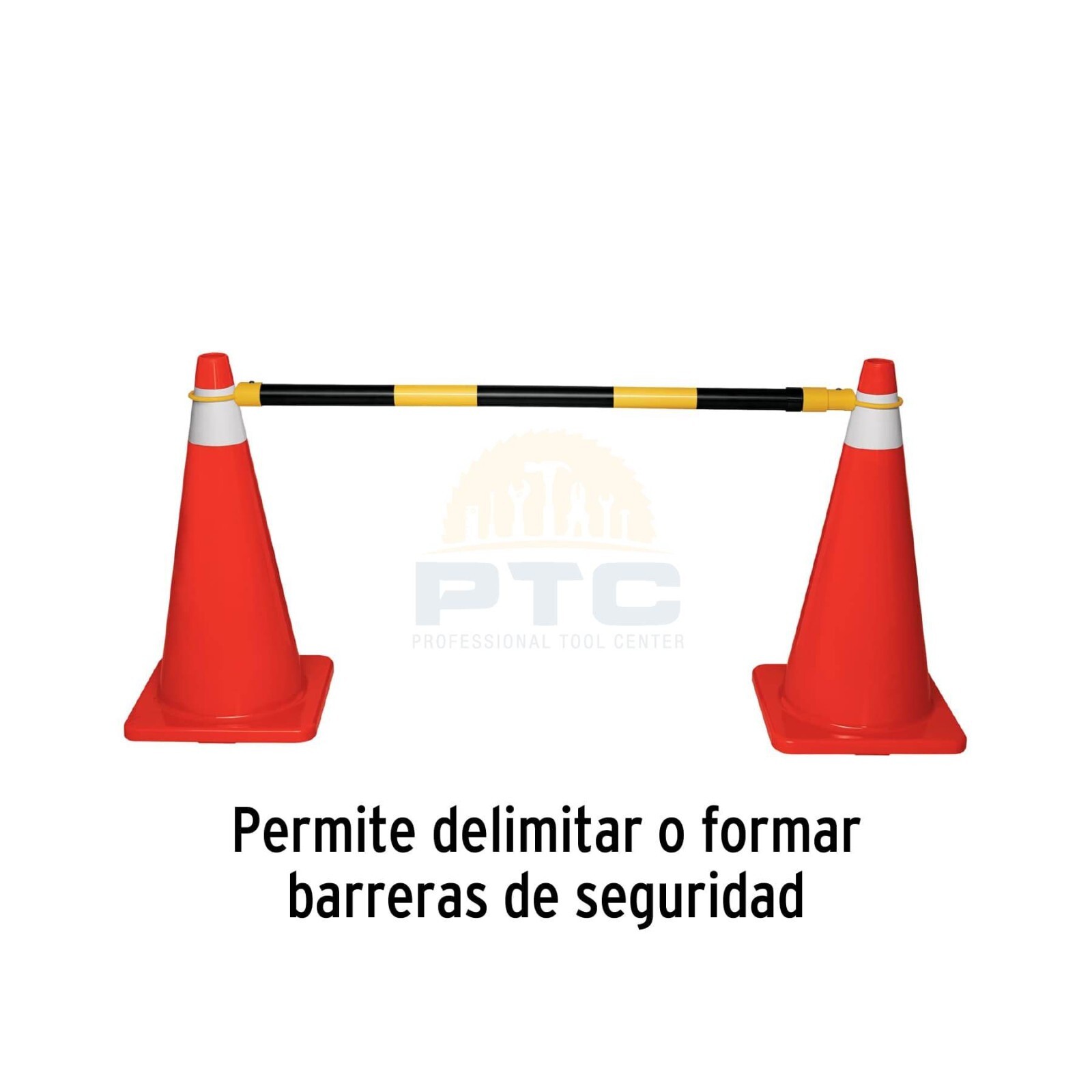 Truper BARE-4210 Extendable bar from 1.3 to 2.1 m reflective for cones