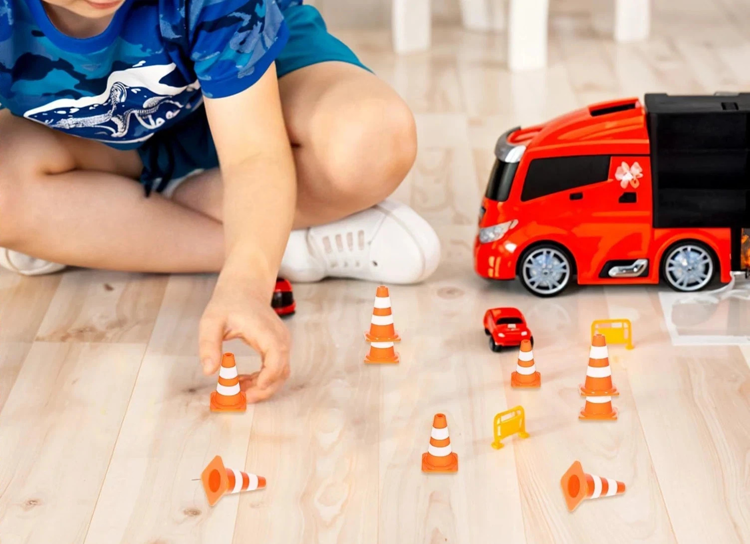 50 Pack Mini Traffic Cones 1″ ABS Plastic Orange Road Safety Sign Kids Micro Toy
