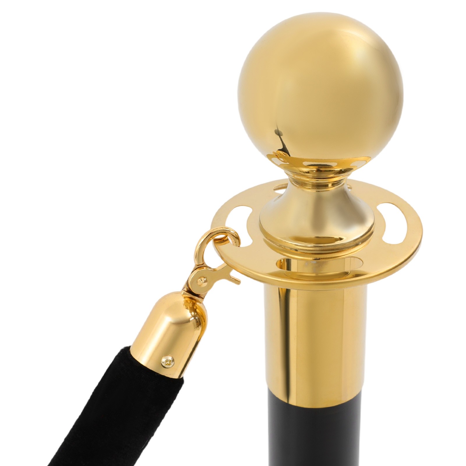 Heavy-Duty Stainless Steel Barrier Post Kit 6 Posts & 3 Ropes for Crowd Control