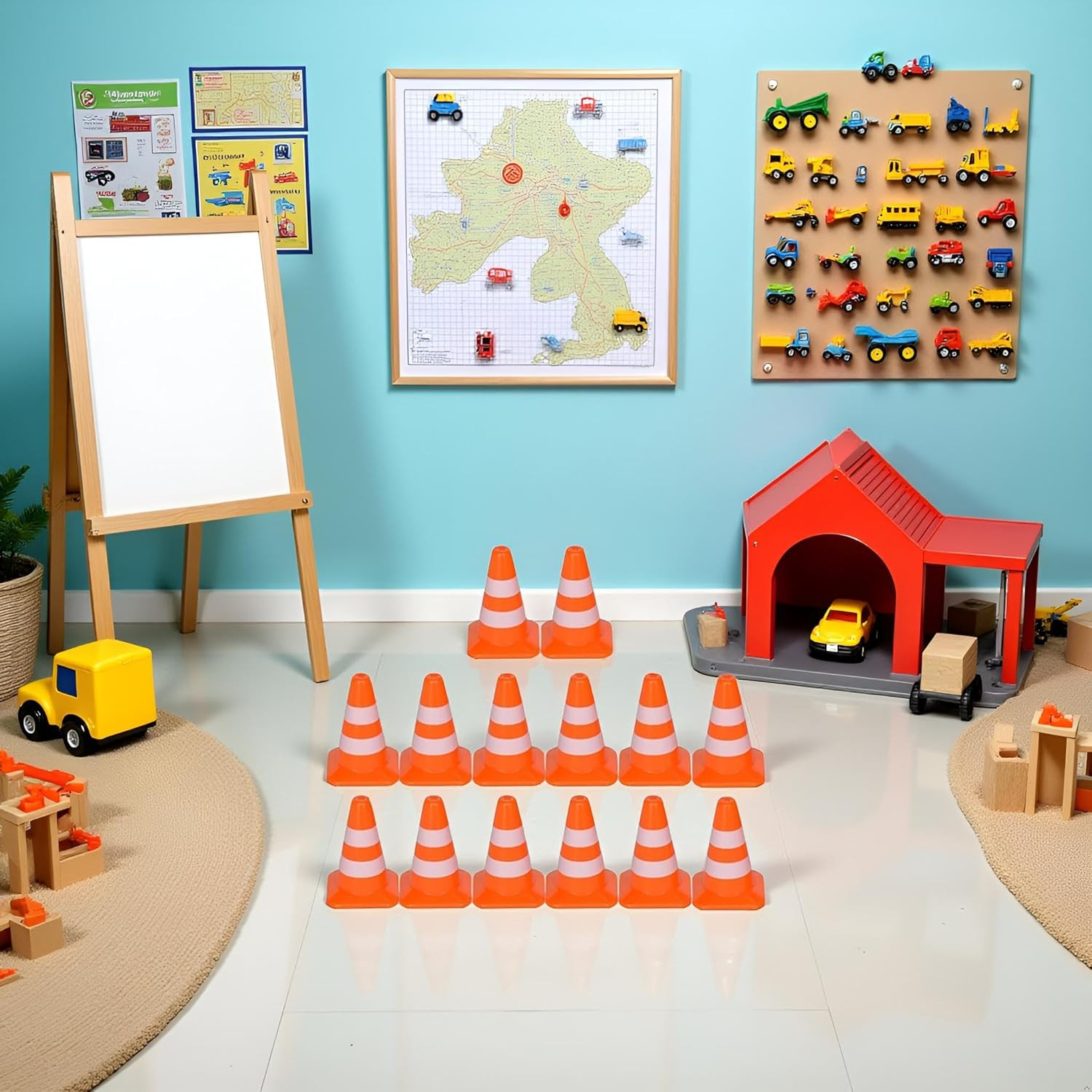 14 Pcs Mini Traffic Cones, Miniature Road Cone Orange Mini Traffic Cones Plastic