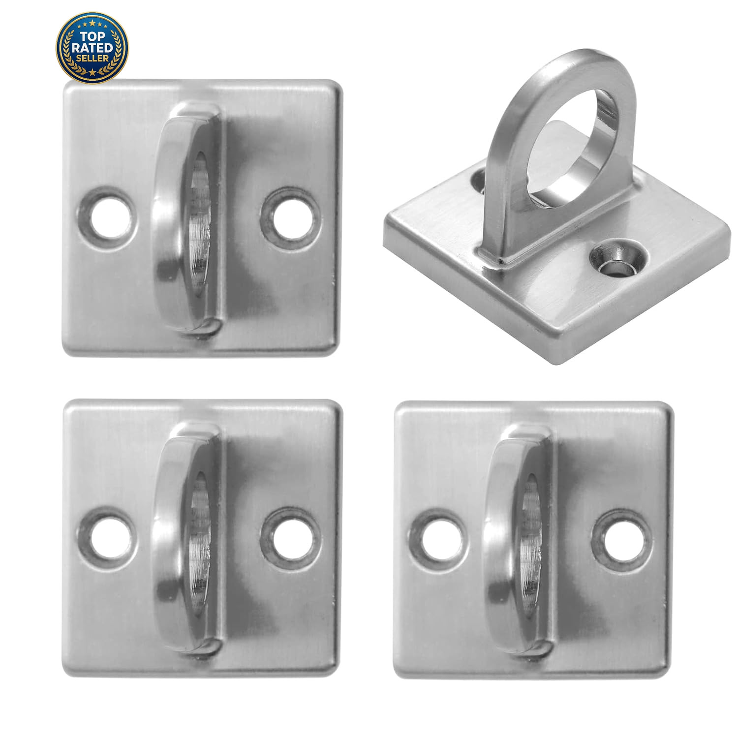 4 Pcs Wall Screw Mount Crowd Control Stanchions Safety Barriers Silver Hanging C