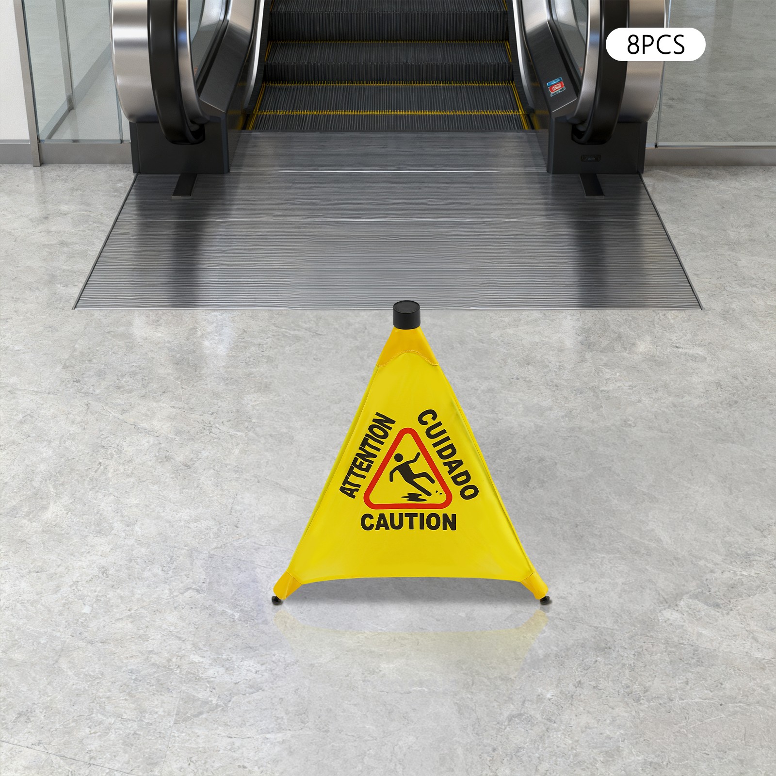8Pcs Wet Floor Sign Foldable A Frame Caution Floor Sign Plastic Indoor Outdoor
