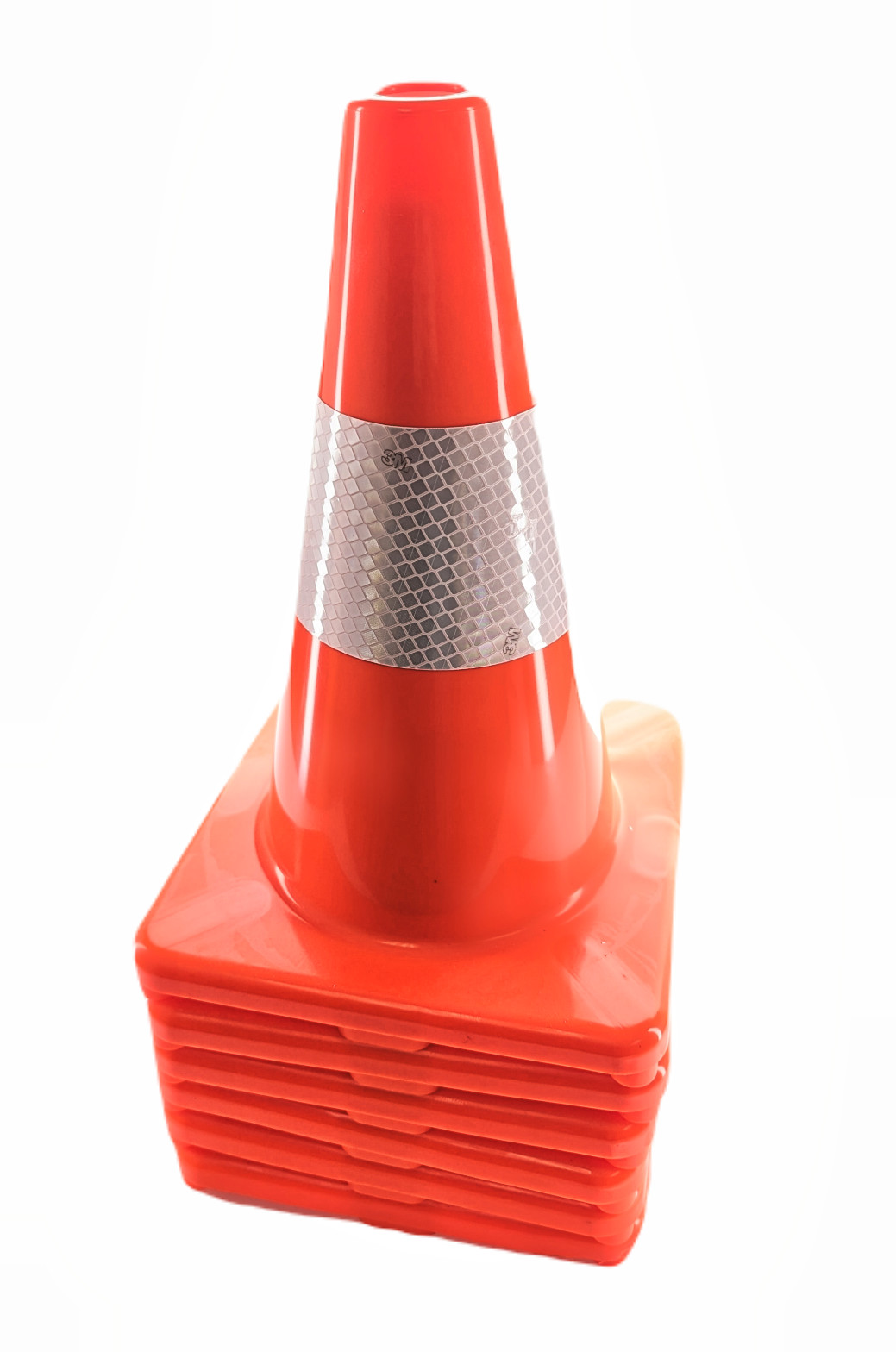 Traffic Cone 12″ Inch Orange Road Safety PVC 3M Reflective – 6 Pack