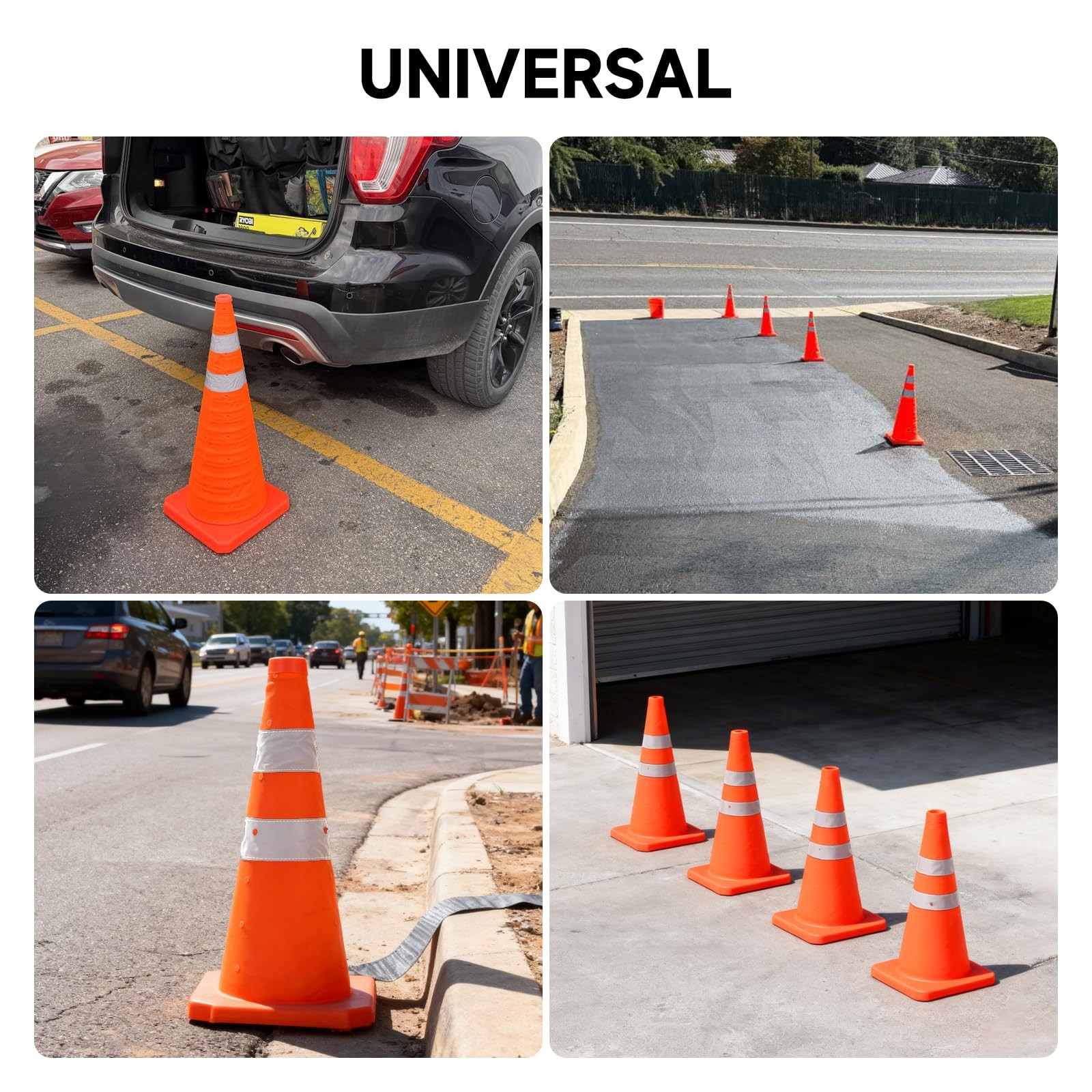 Roastove18 Inch 4 Pack Collapsible Traffic Safety Cones, Multi Purpose Pop-up…