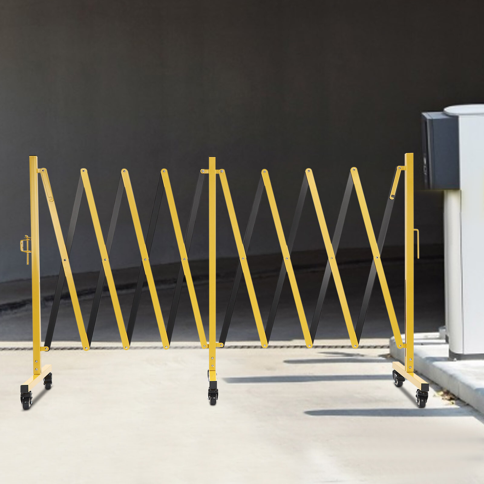 Expandable Barricade with Wheels 5 M Long Retractable Metal Traffic Gate US