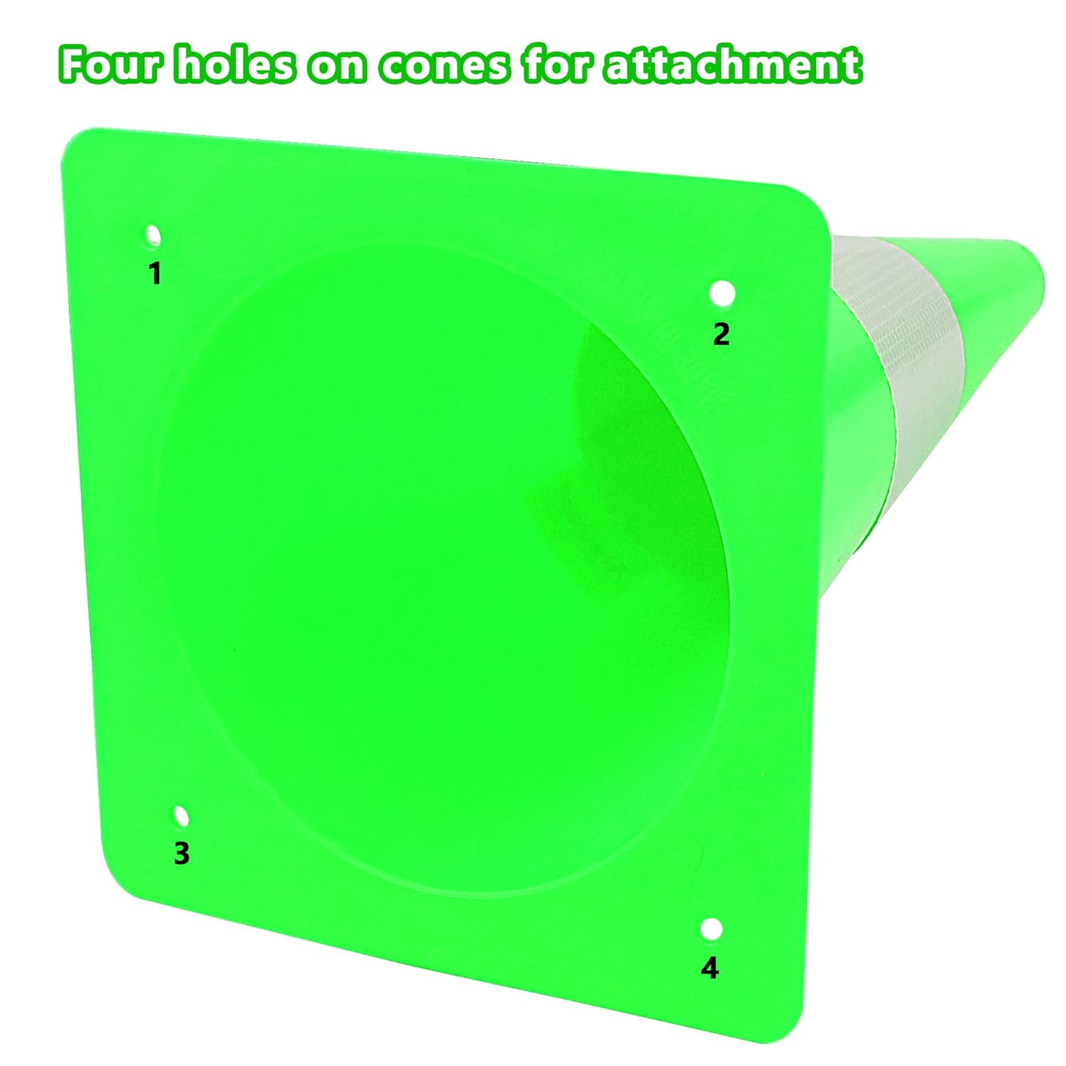 12 Inch Traffic Safety Cones with Reflective Collars,[4 Pack]Green Construction