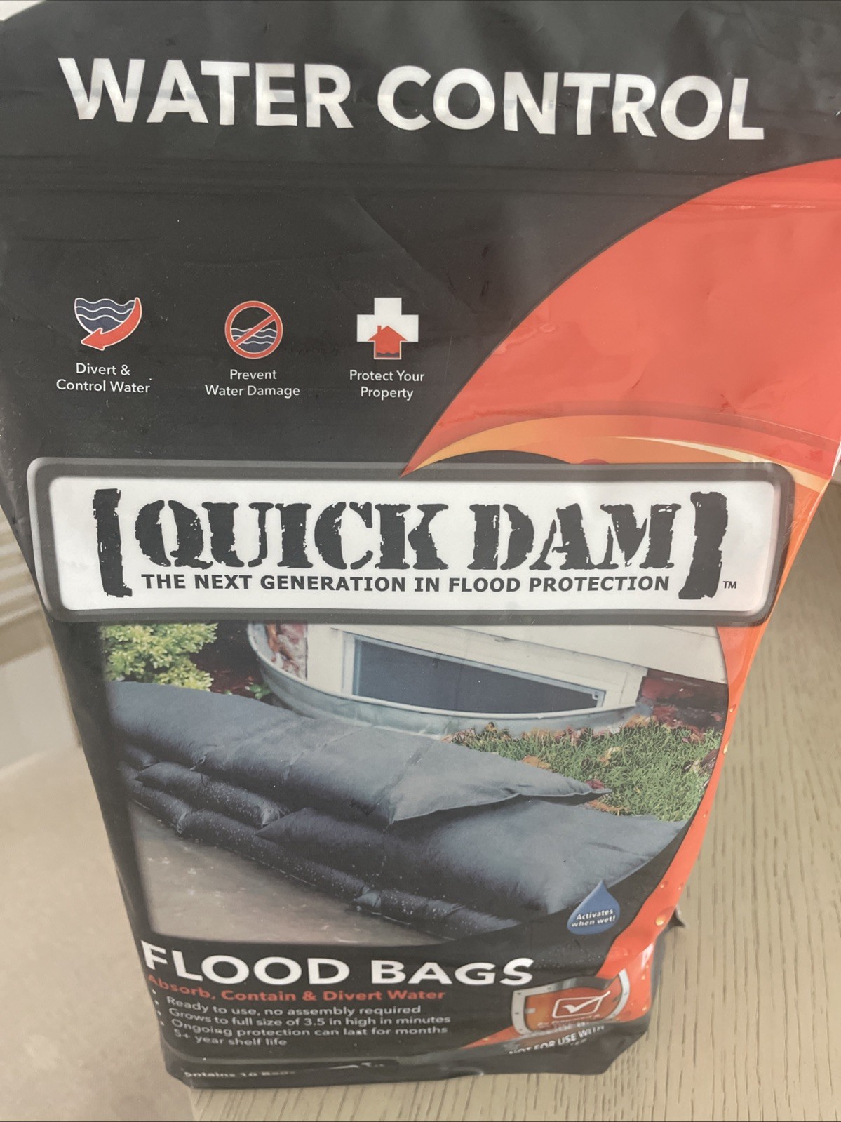 Quick Dam Flood Bags QD122410 12″ x 24″ x 3.5″ (10/PK) New