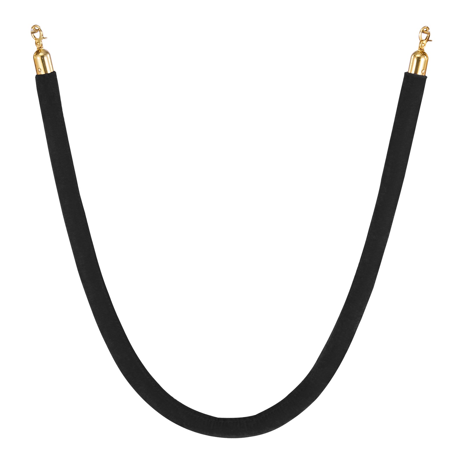 Uimoso 4 Pcs Black Velvet Barrier Ropes 5 ft with Gold Hooks for Stanchion Posts