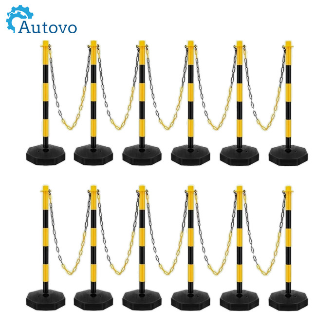(Used)2 Pack 34 inch Adjustable Traffic Cones:Fillable Base,6.6FT Chain
