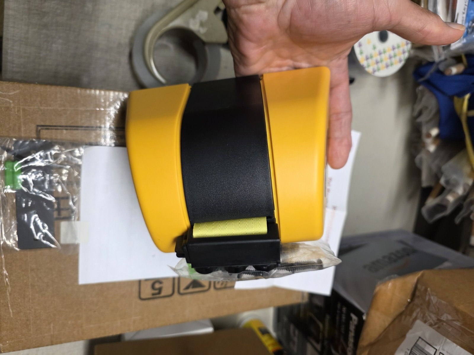 Retractable Belt Barrier / Wall Mount / Yellow / Magnetic 30 ft. Caution Belt