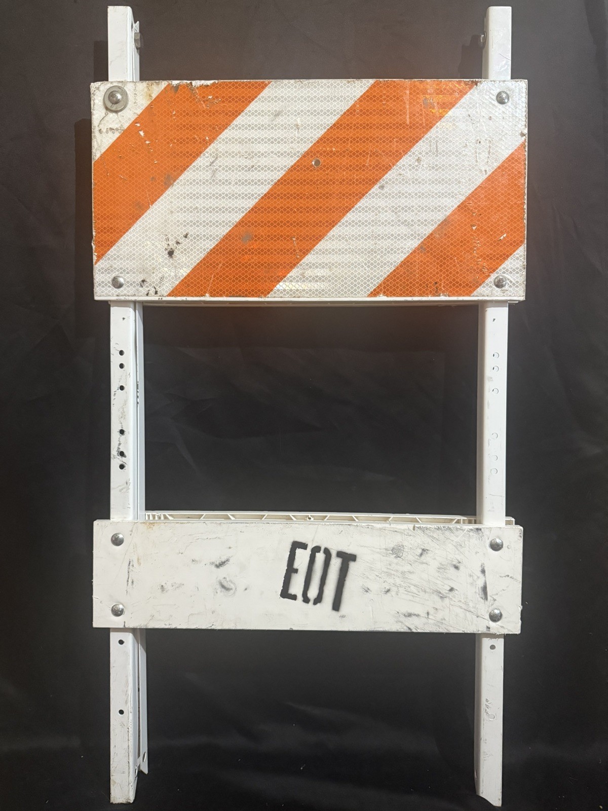 Type I Barricade Used Authentic Retired Reflective Street Traffic Warning Sign