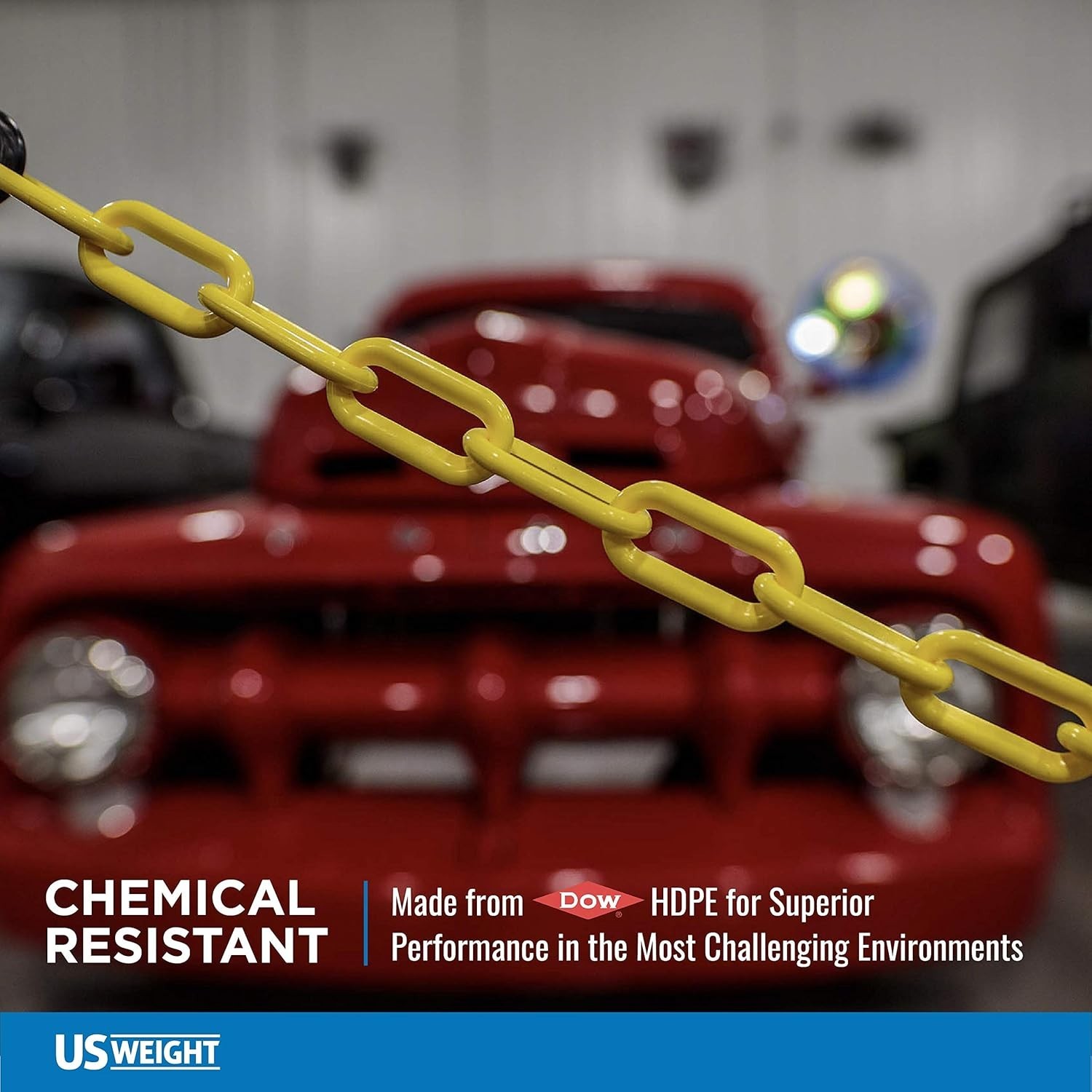 2″ x 10′ White Plastic Safety Chain ft. SunShield UV Resistant Technology