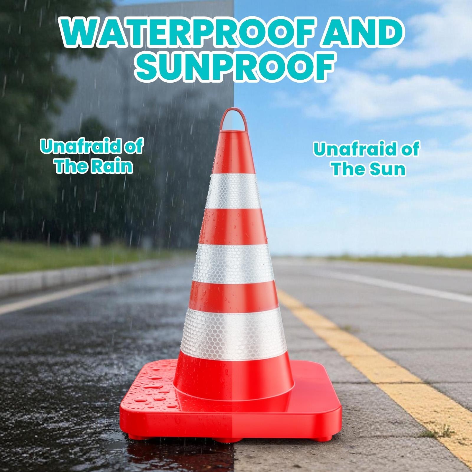 12 Pack Traffic Safety Cones 36″ Parking Cones w/Reflective Collars PVC Base