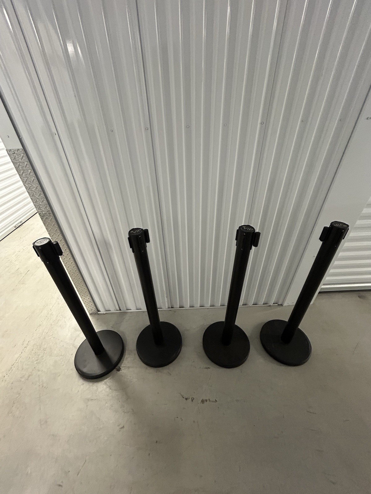 4 Pcs Crowd Control Stanchion Set Crowd Control Barrier with Retractable Belt