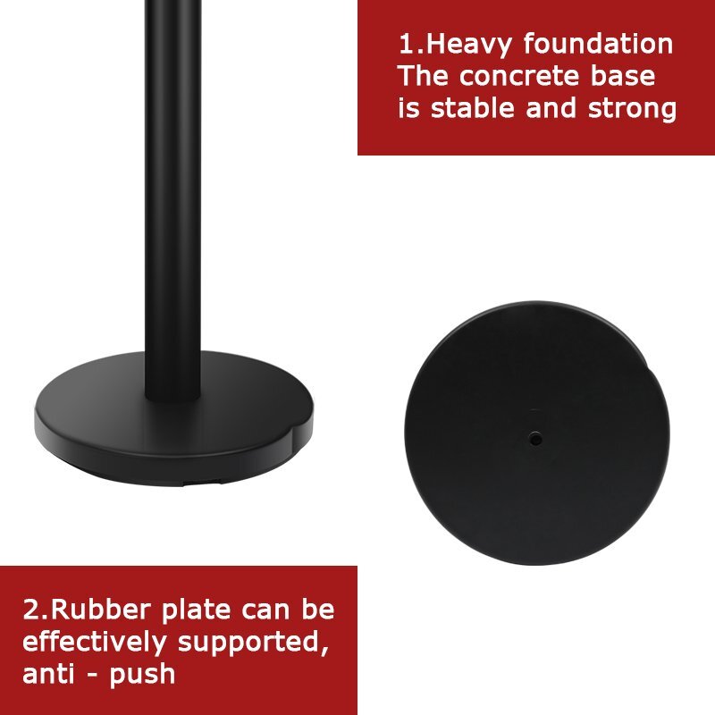 6Pcs Crowd Control Barrier Outdoor Stanchion Queue Pole  Retractable Belt Black
