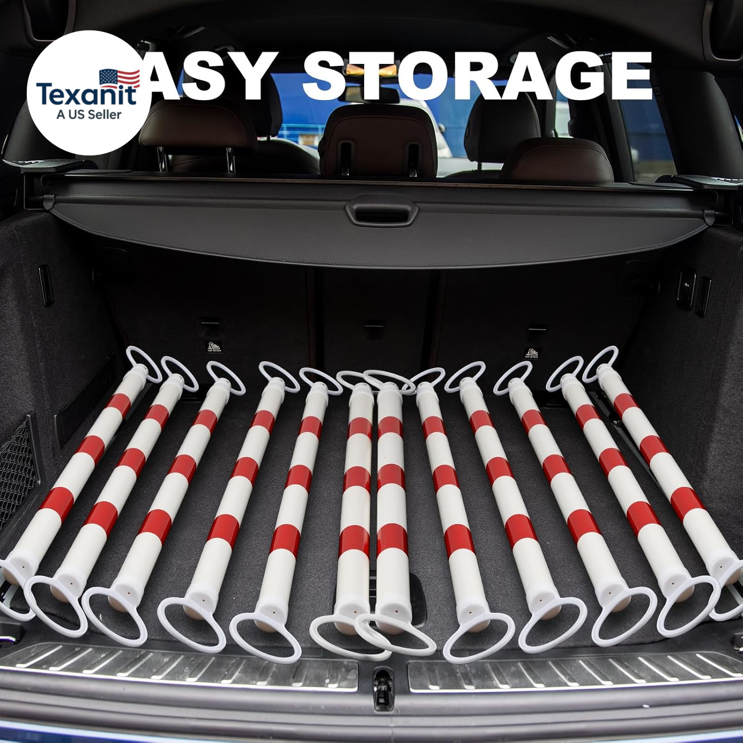 12 Pcs Retractable Traffic Cone Bar Length from 4 to 6.9 Ft Expandable Safety Co