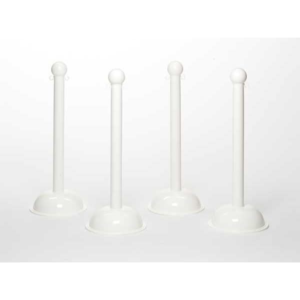 Zoro Select 99901-4 3″ Diameter Plastic Stanchion – White, Height (4-Pack),