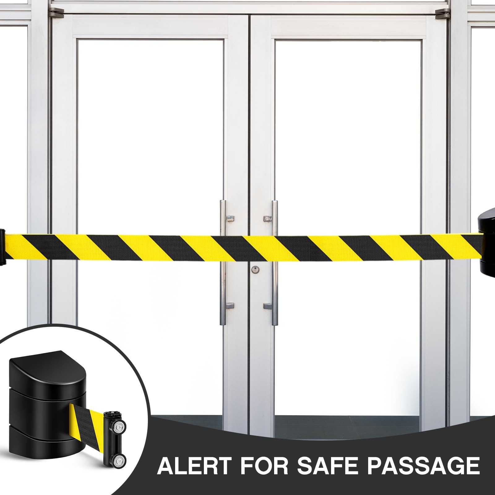 6 Pack 16.4ft Magnetic Wall Mount Retractable Belt Safety Barrier – Crowd Contro