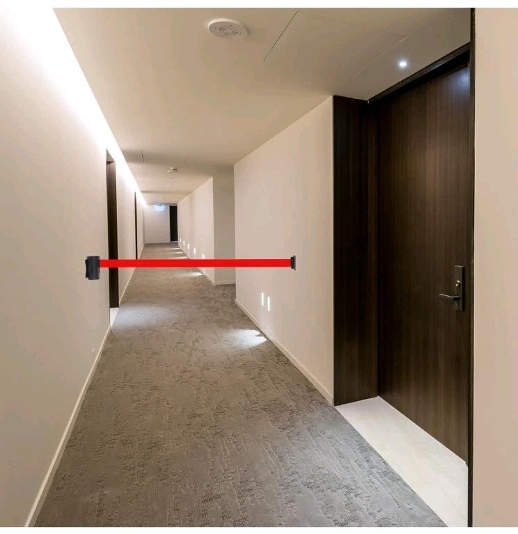 Patikil 2 New Fixed Wall Mount Retractable Belt Barrier Red Belt Fast Shipping