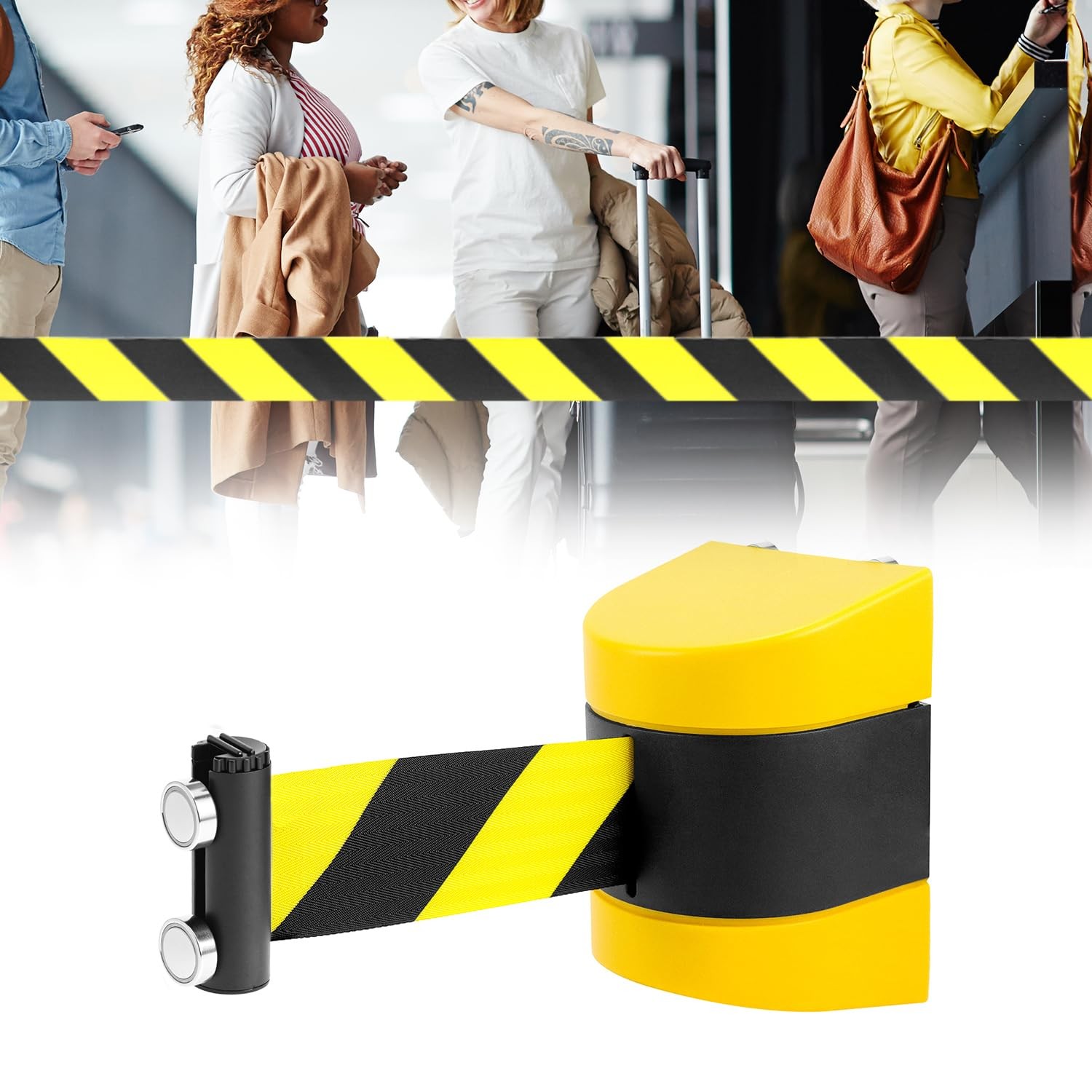 Magnetic Wall Mount Retractable Belt Barrier – Crowd Control and Safety Solution