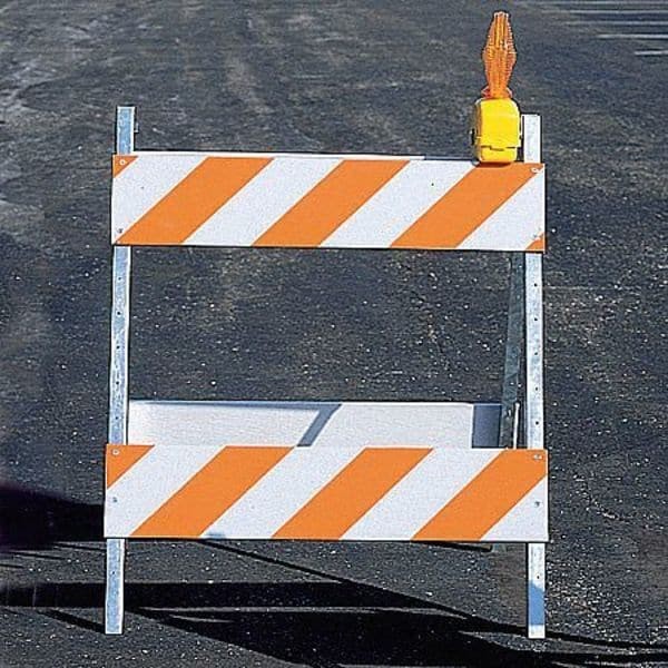 Type 1 Barricade, Polypropylene/Steel, Engineer, 41 In Height, 41 In Length, 14