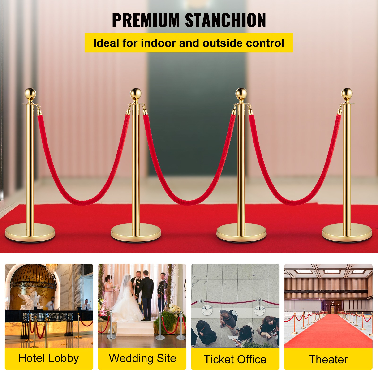 Uimoso Stainless Steel Crowd Control Stanchions
