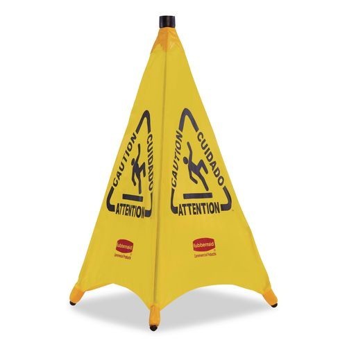 Rubbermaid Commercial Pop-Up Wet Floor Safety Cone, 21 x 21 x 30, Yellow