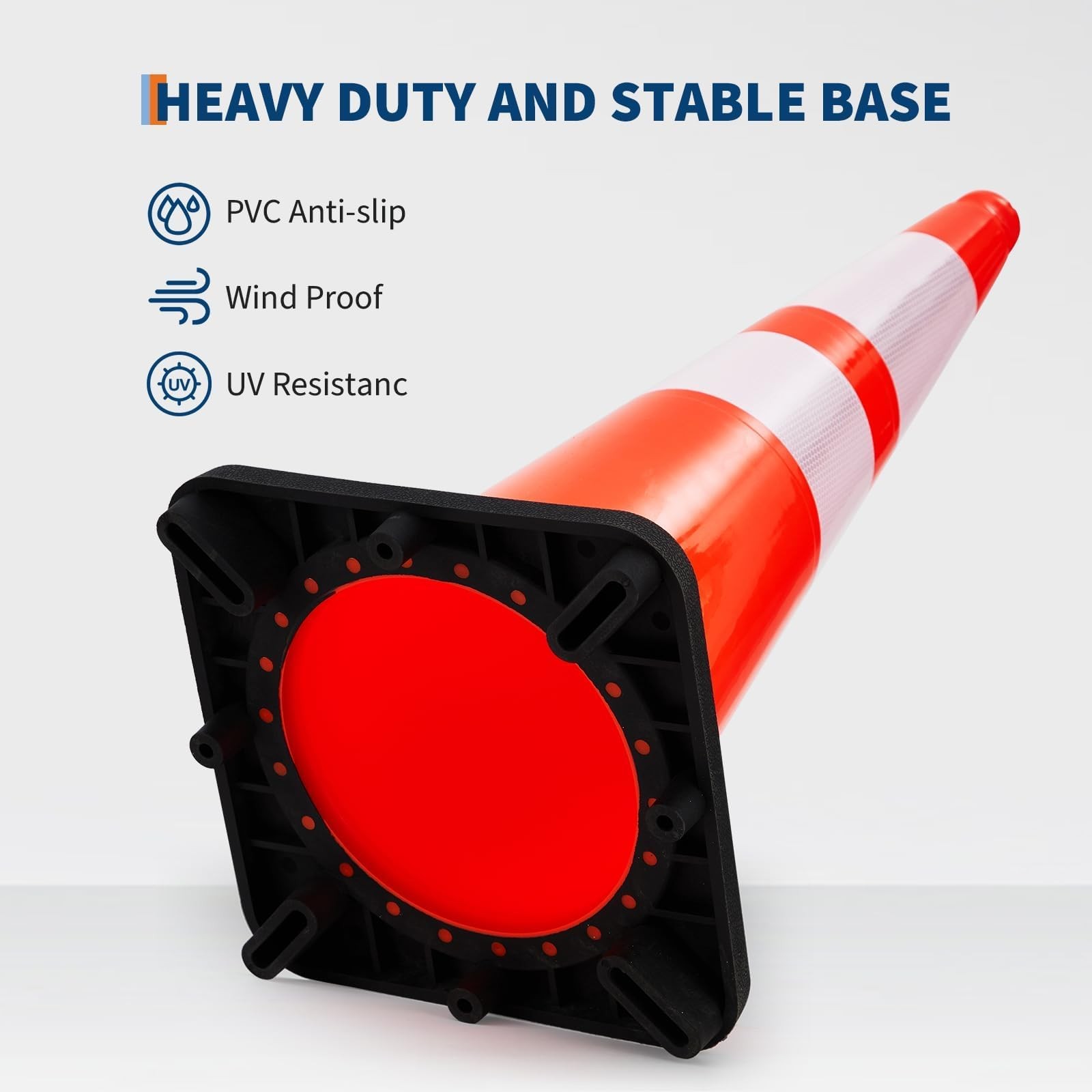 6/8/20PCS Traffic Safety Cones PVC Parking Cones for Roads Construction Warning