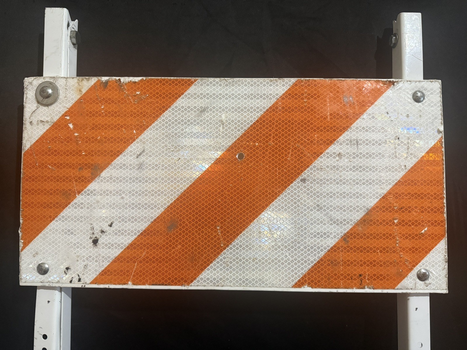 Type I Barricade Used Authentic Retired Reflective Street Traffic Warning Sign