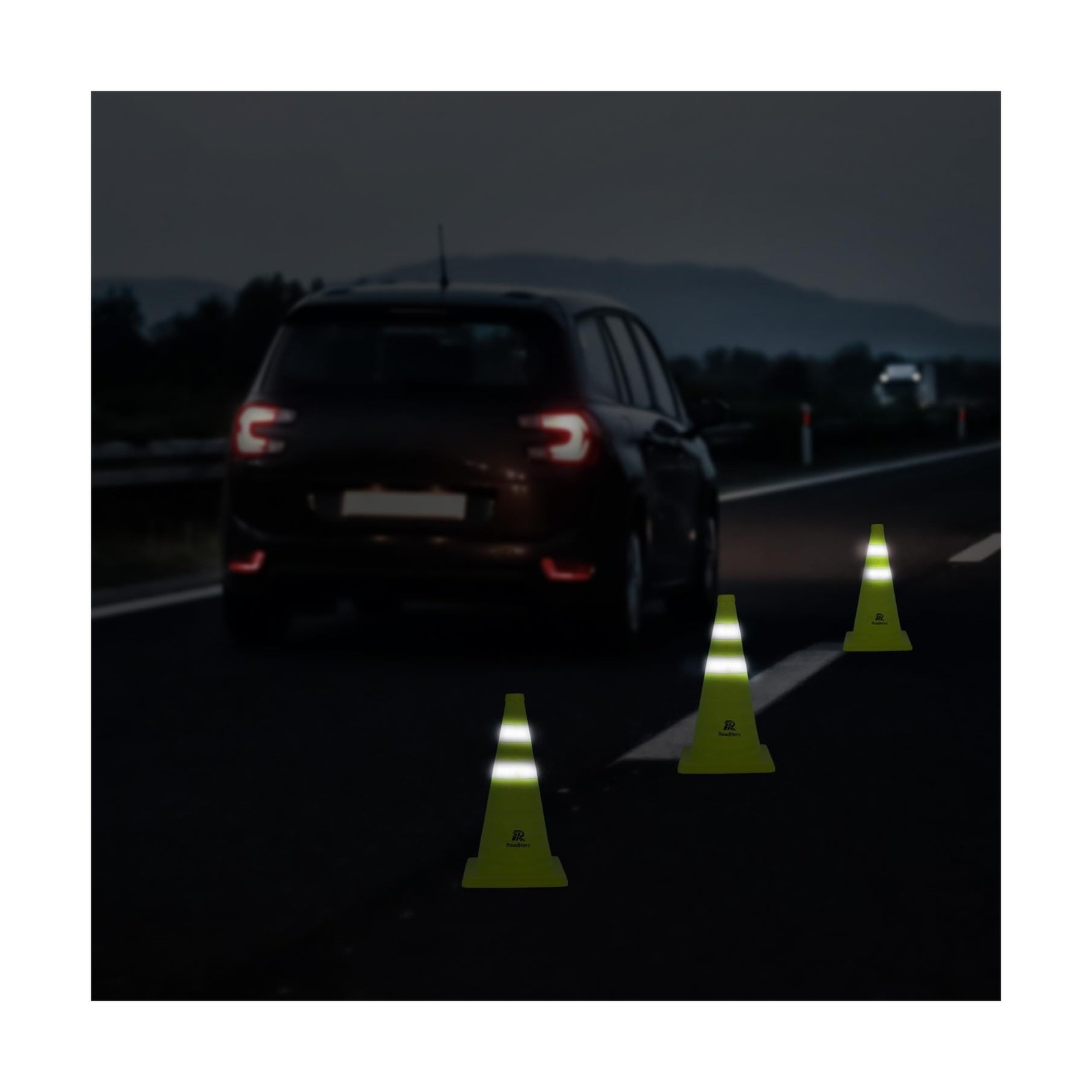 18 Inch [4 Pack] Collapsible Traffic Safety Cones, Lime Green Pop-up Cones wi…