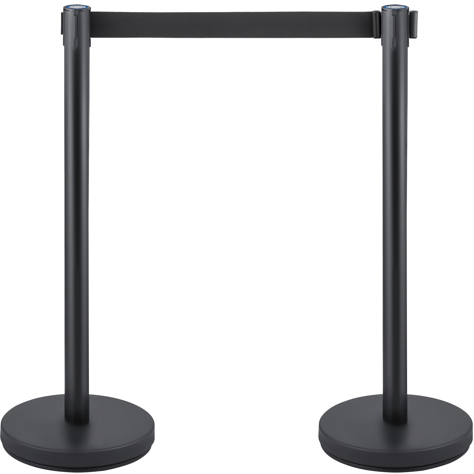 6 PCS Crowd Control Stanchion Barrier Queue Post Set w/ 6.6 ft Black Belt