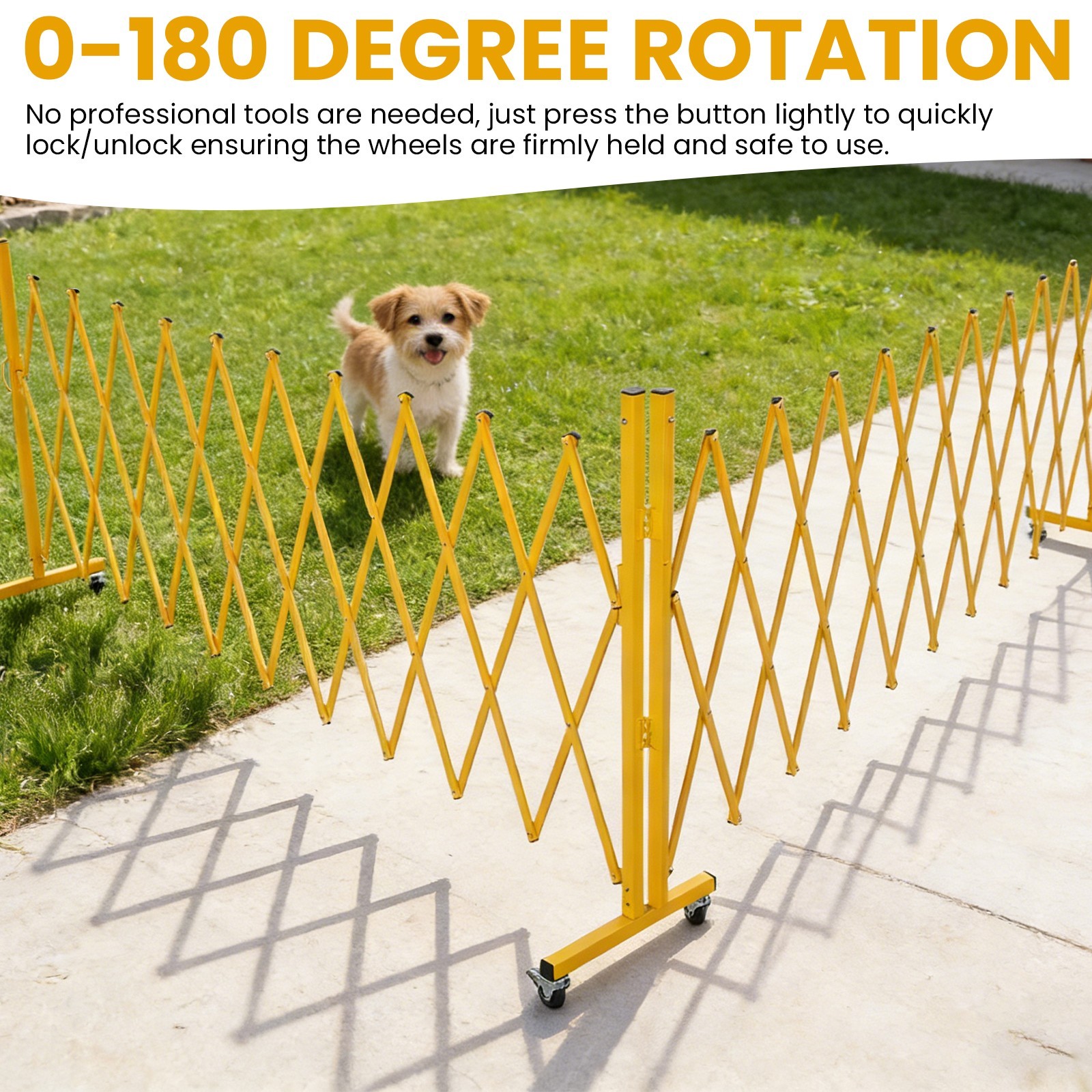 Outdoor Traffic Barricade Gate Metal Expandable 8-24FT Folding Safety Barrier US