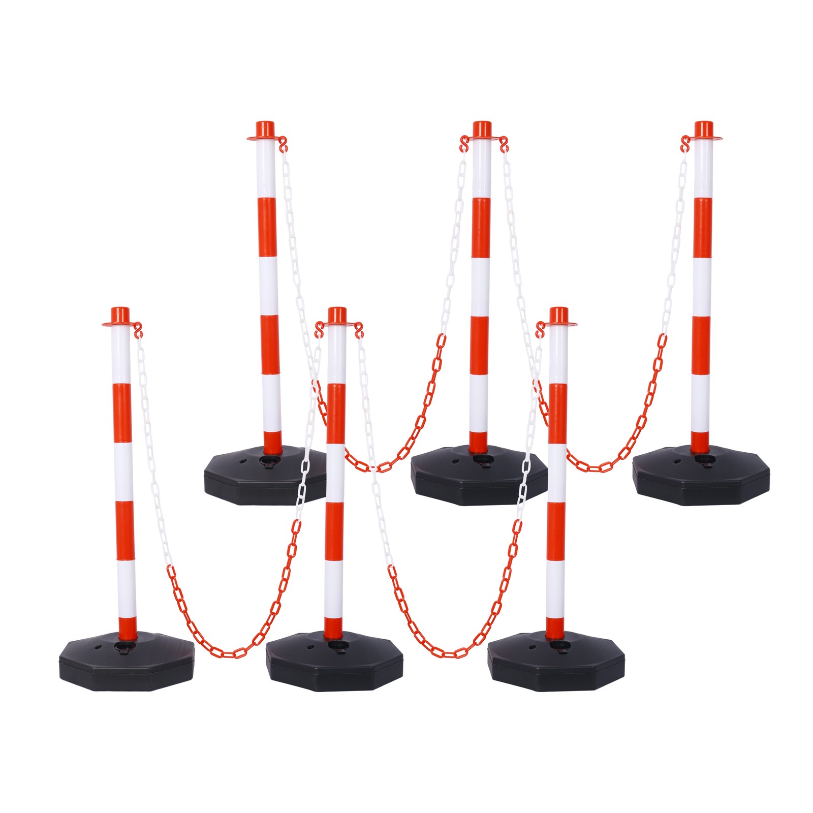 Adjustable Traffic Delineator Post Cones, 6 Pack, Traffic Safety Delineator Bar
