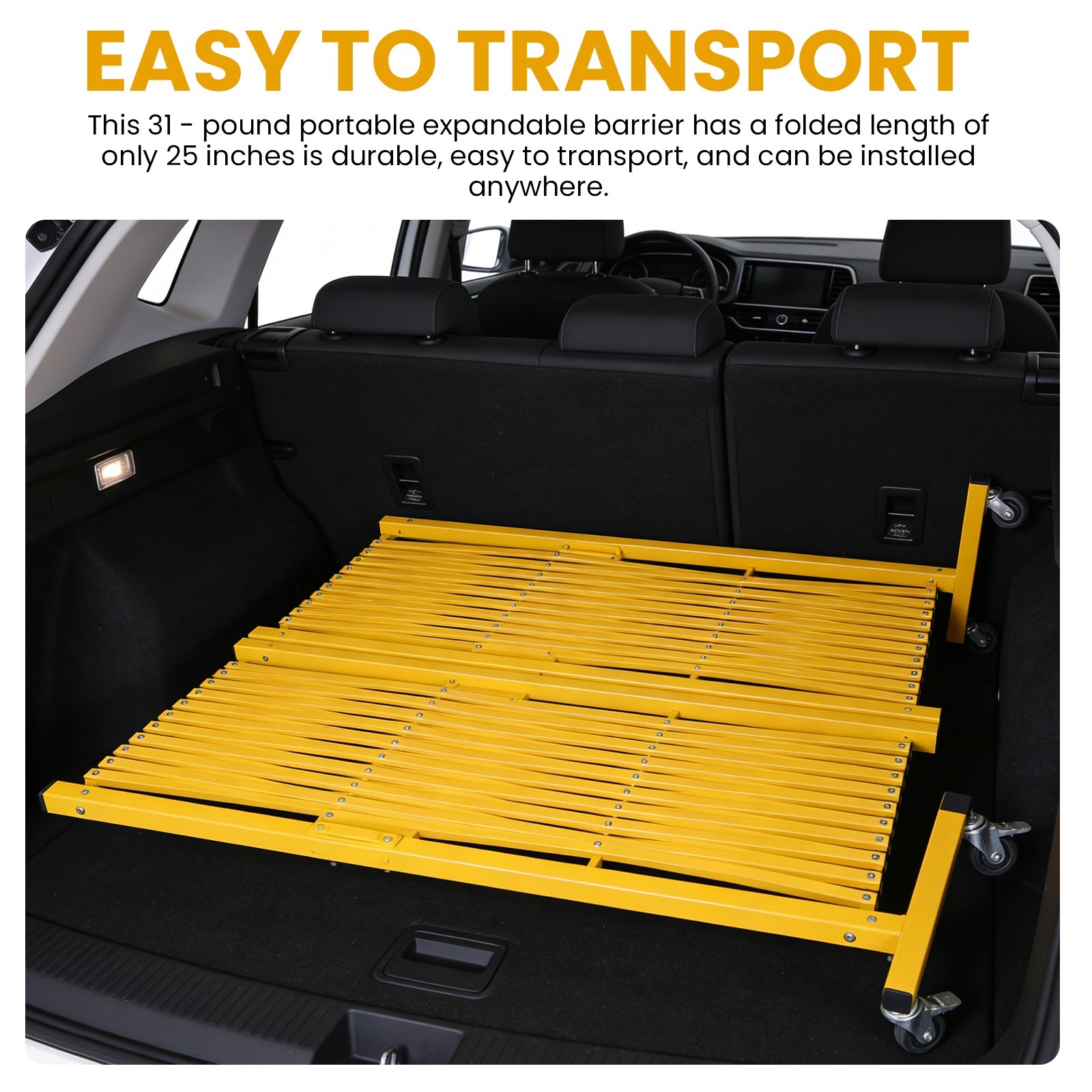 Outdoor Traffic Barricade Gate Metal Expandable 8-24FT Folding Safety Barrier US