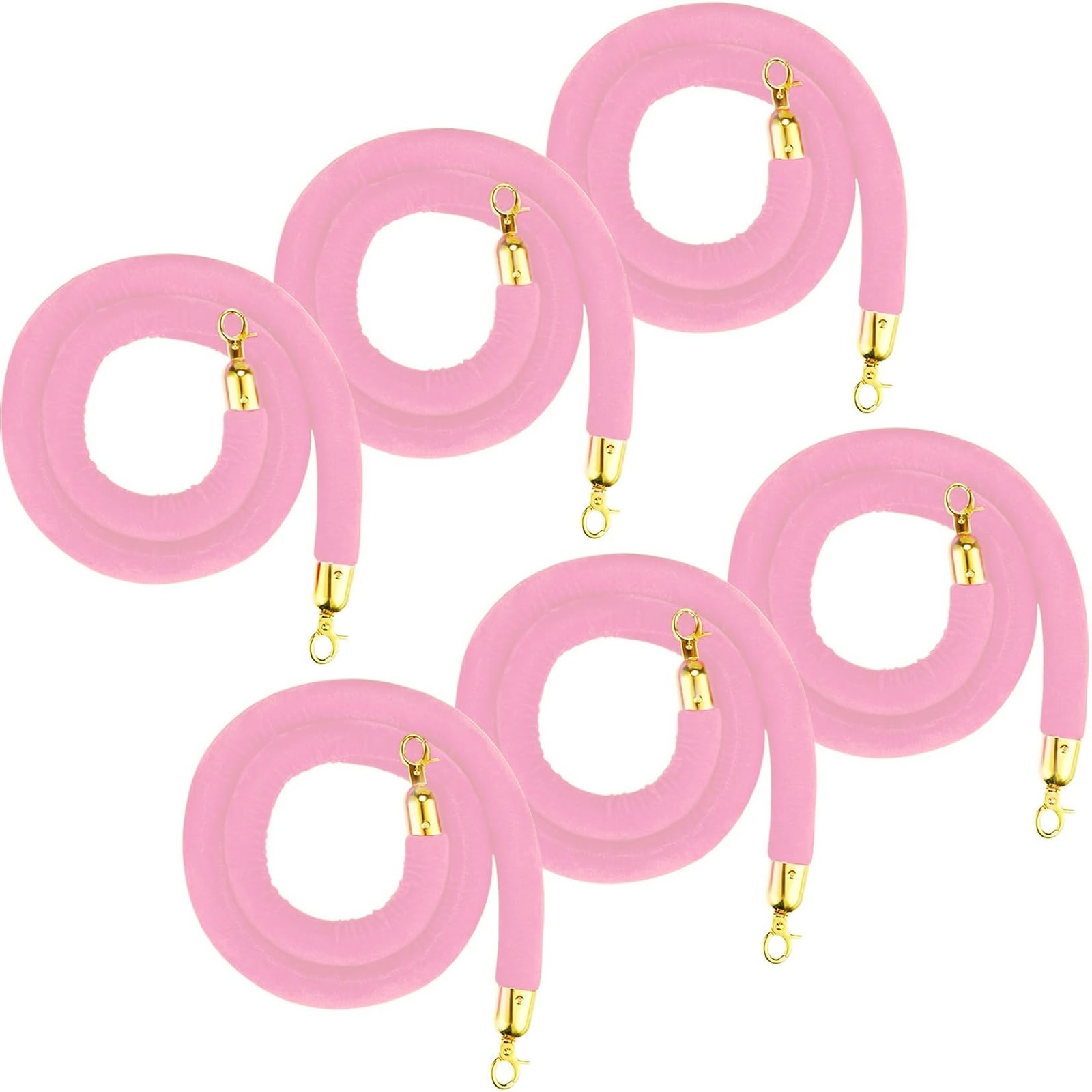 6 Pcs Velvet Stanchion Rope Decorations 5ft Crowd Control Ropes Safety Barrier