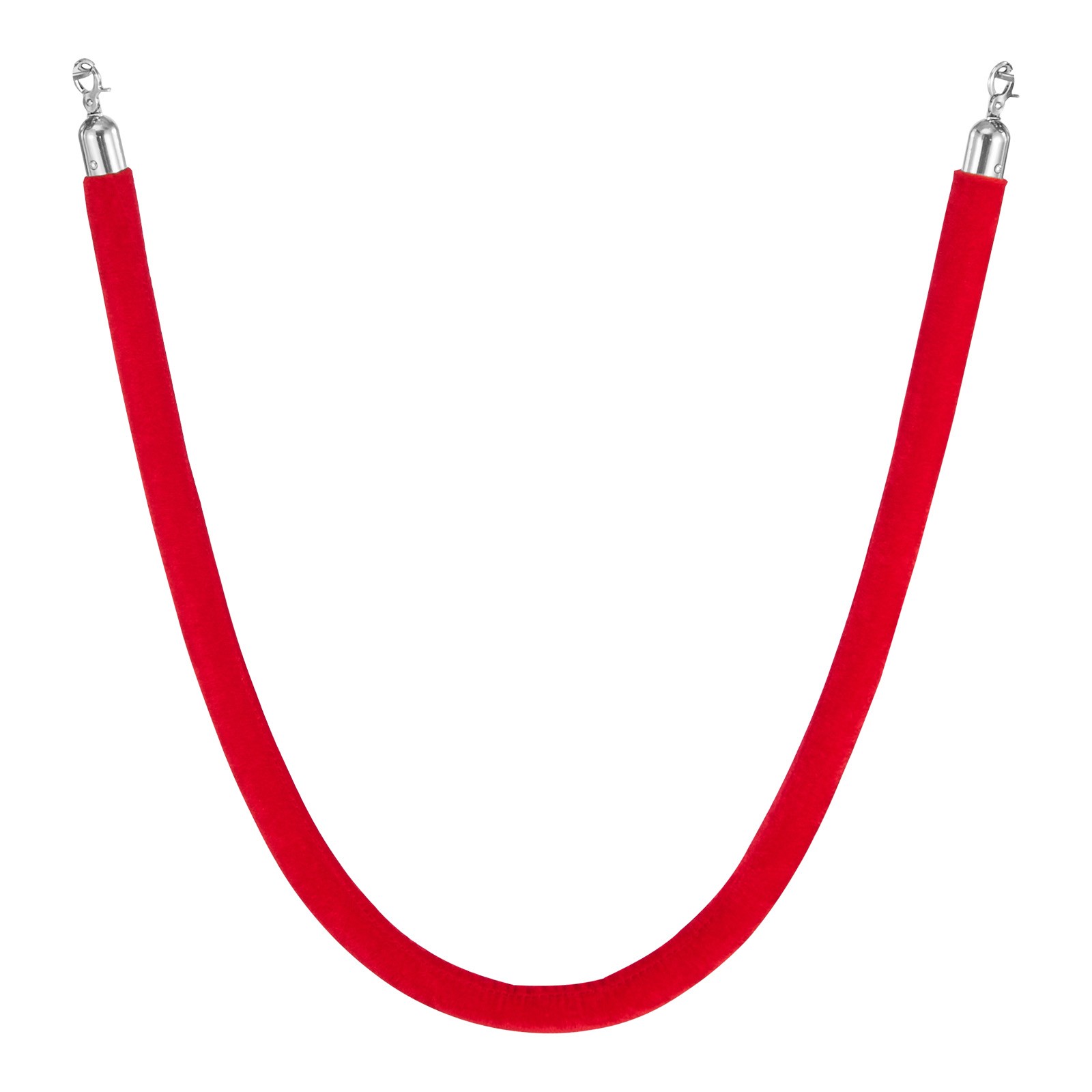 Uimoso 2 Pcs Red Velvet Barrier Ropes 5 ft with Silver Hooks for Stanchion Posts