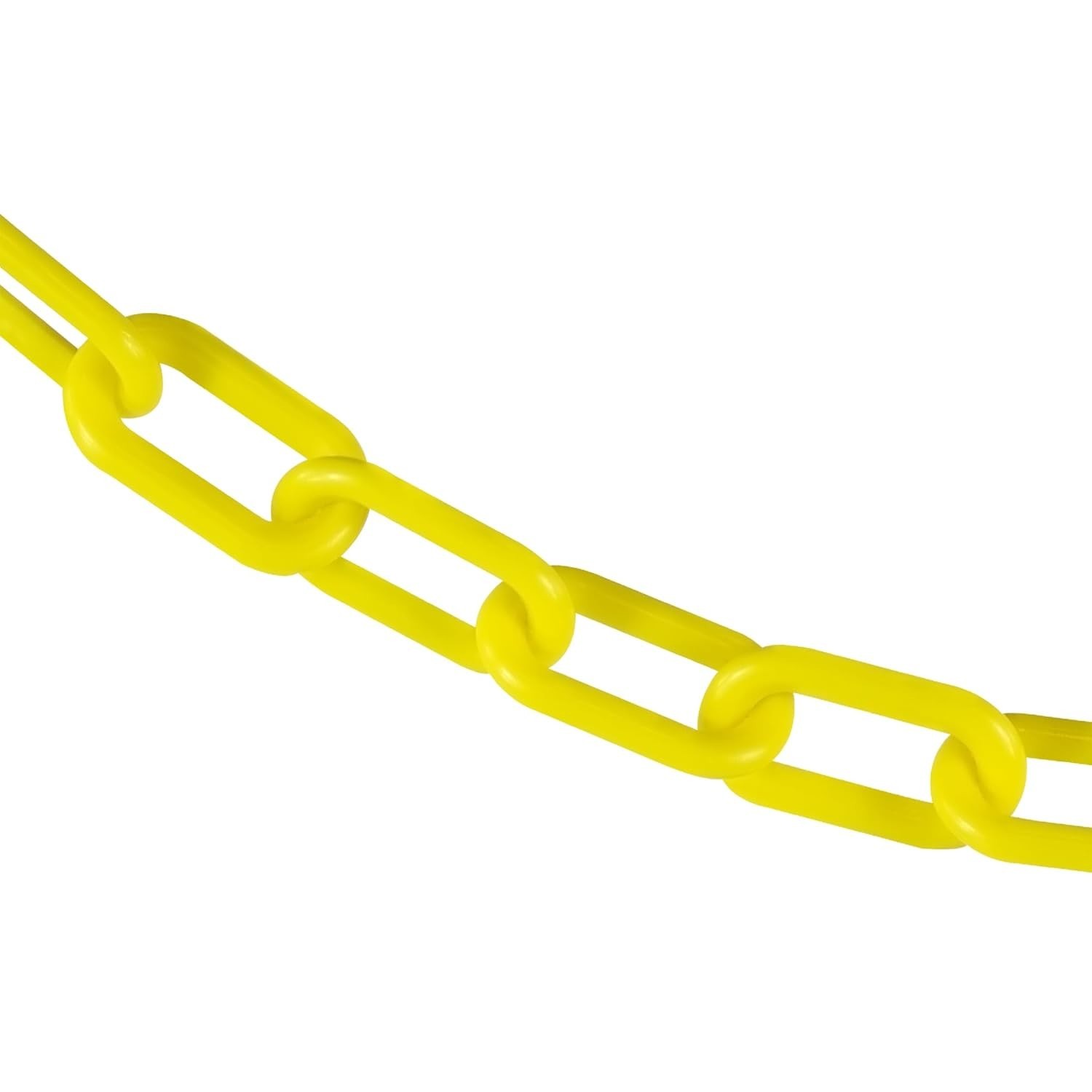 Plastic Barrier Chain, Yellow, 2-Inch Link Diameter, 25-Foot Length 50002-25