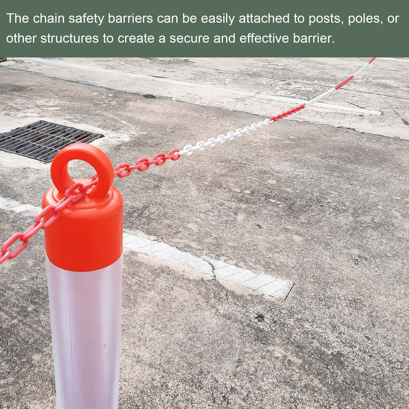 Plastic Chain Barrier (Red, 10 Feet, 0.3″ Dia) Chain Plastic Chain Links