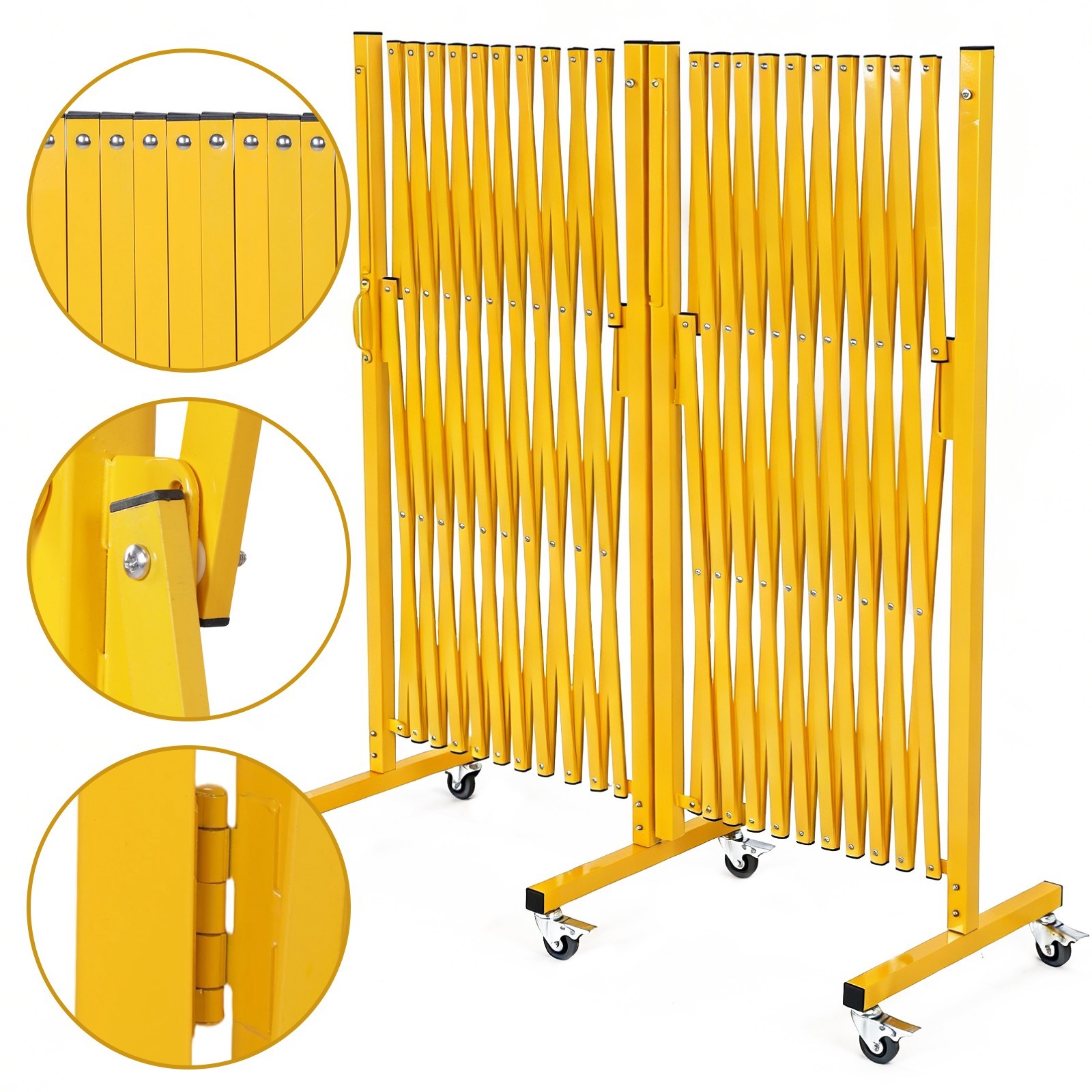 Outdoor Traffic Barricade Gate Metal Expandable 8-24FT Folding Safety Barrier US