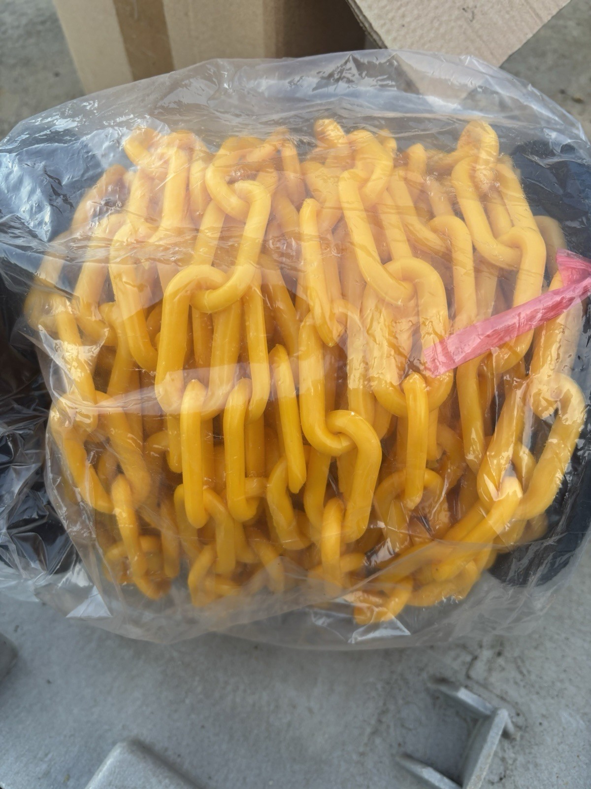 Yellow Plastic Chain 60 Feet New In Box