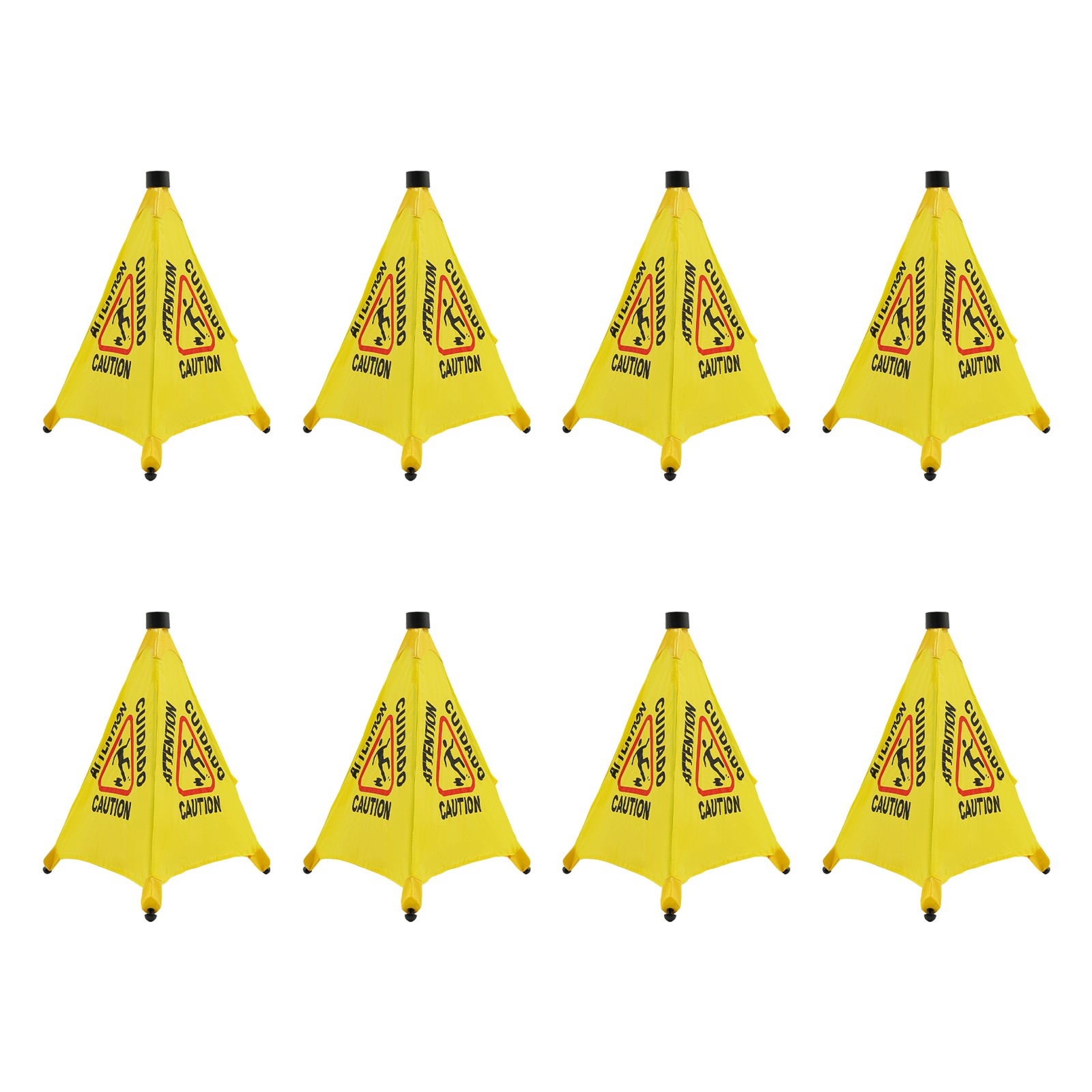 8Pcs Wet Floor Sign Foldable A Frame Caution Floor Sign Plastic Indoor Outdoor