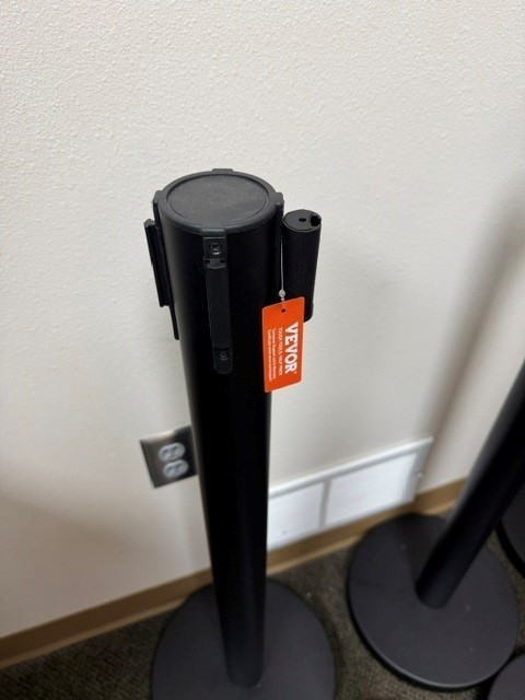 VEVOR 6PCS Black Belt Stanchion Posts Stand Rope Retractable Crowd Barrier